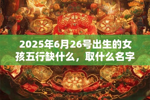 2025年6月26号出生的女孩五行缺什么，取什么名字好