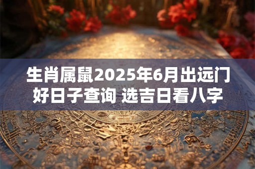 生肖属鼠2025年6月出远门好日子查询 选吉日看八字