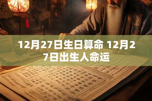 12月27日生日算命 12月27日出生人命运
