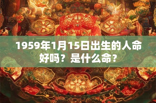 1959年1月15日出生的人命好吗？是什么命？