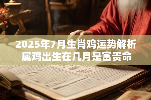 2025年7月生肖鸡运势解析 属鸡出生在几月是富贵命