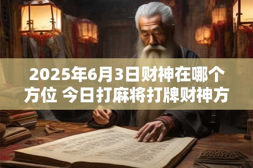 2025年6月3日财神在哪个方位 今日打麻将打牌财神方位！
