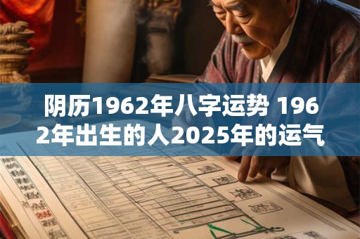 阴历1962年八字运势 1962年出生的人2025年的运气如何