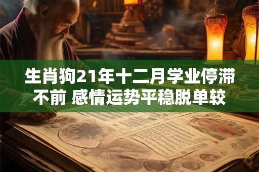 生肖狗21年十二月学业停滞不前 感情运势平稳脱单较难