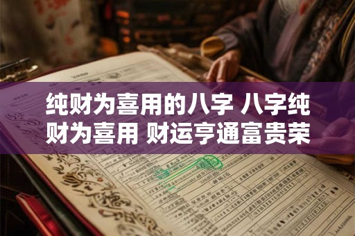 纯财为喜用的八字 八字纯财为喜用 财运亨通富贵荣华！