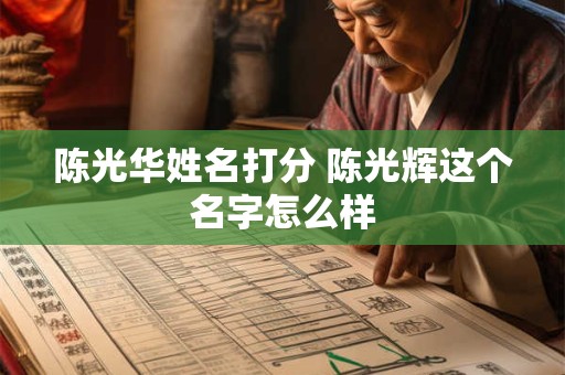 陈光华姓名打分 陈光辉这个名字怎么样