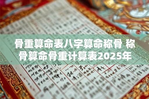 骨重算命表八字算命称骨 称骨算命骨重计算表2025年