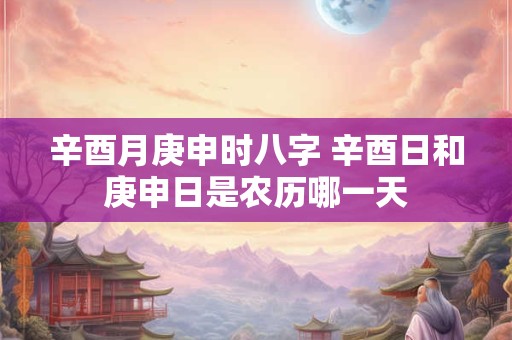 辛酉月庚申时八字 辛酉日和庚申日是农历哪一天