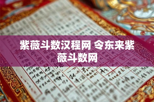 紫薇斗数汉程网 令东来紫薇斗数网