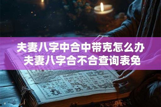 夫妻八字中合中带克怎么办 夫妻八字合不合查询表免费