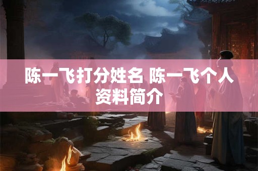 陈一飞打分姓名 陈一飞个人资料简介