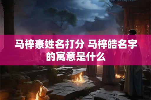 马梓豪姓名打分 马梓皓名字的寓意是什么