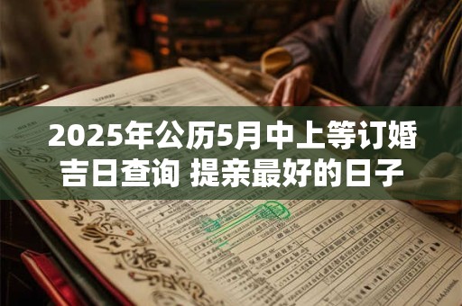2025年公历5月中上等订婚吉日查询 提亲最好的日子