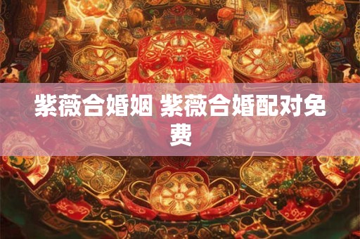 紫薇合婚姻 紫薇合婚配对免费