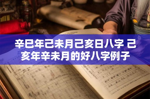 辛巳年己未月己亥日八字 己亥年辛未月的好八字例子