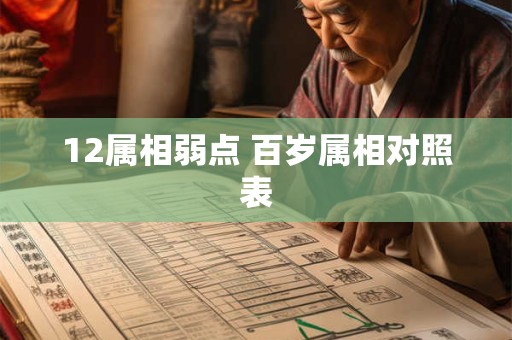 12属相弱点 百岁属相对照表