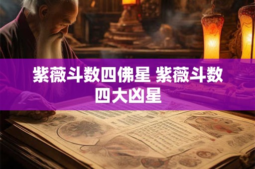 紫薇斗数四佛星 紫薇斗数四大凶星