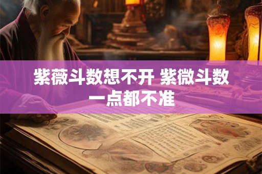 紫薇斗数想不开 紫微斗数一点都不准