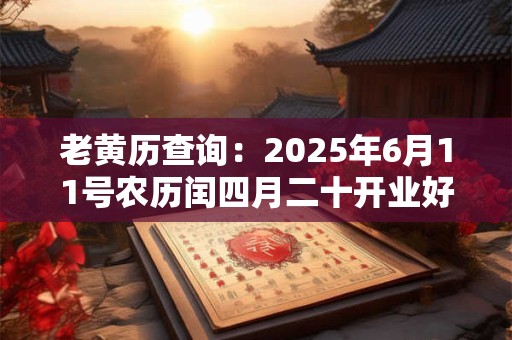 老黄历查询：2025年6月11号农历闰四月二十开业好吗