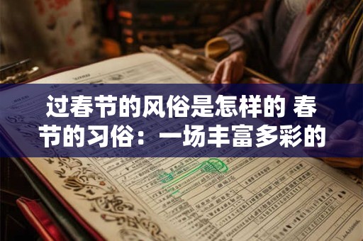 过春节的风俗是怎样的 春节的习俗:一场丰富多彩的庆典 过春节的风俗是怎样的 春节的习俗:一场丰富多彩的庆典