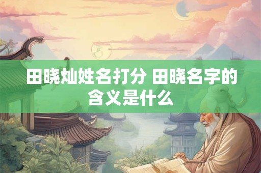 田晓灿姓名打分 田晓名字的含义是什么