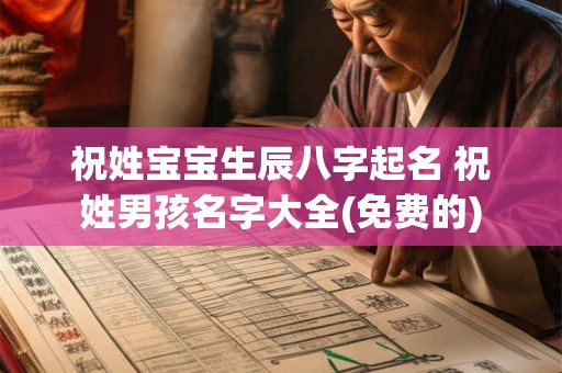祝姓宝宝生辰八字起名 祝姓男孩名字大全(免费的)