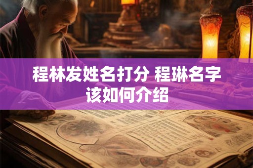 程林发姓名打分 程琳名字该如何介绍