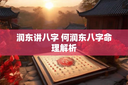 润东讲八字 何润东八字命理解析