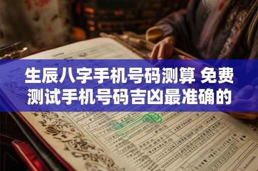 生辰八字手机号码测算 免费测试手机号码吉凶最准确的