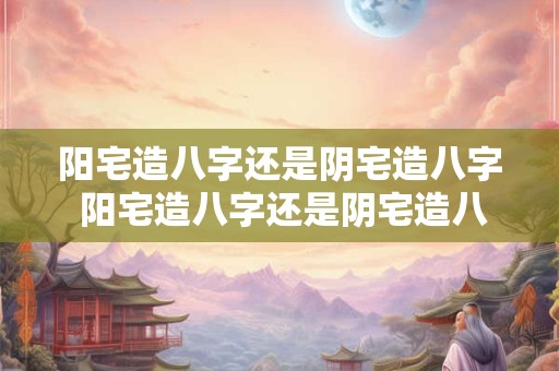 阳宅造八字还是阴宅造八字 阳宅造八字还是阴宅造八字呢