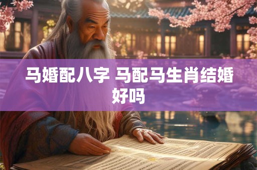马婚配八字 马配马生肖结婚好吗