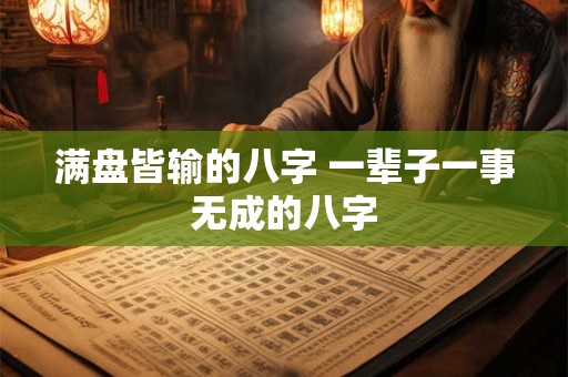 满盘皆输的八字 一辈子一事无成的八字