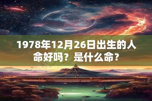 1978年12月26日出生的人命好吗？是什么命？