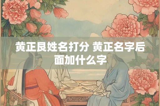 黄正艮姓名打分 黄正名字后面加什么字