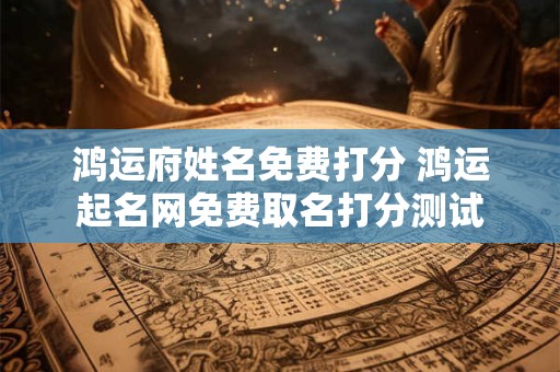 鸿运府姓名免费打分 鸿运起名网免费取名打分测试