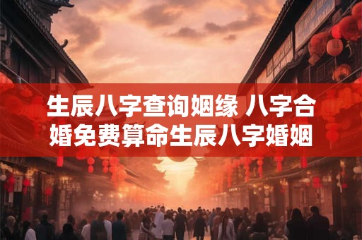 生辰八字查询姻缘 八字合婚免费算命生辰八字婚姻