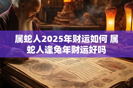 属蛇人2025年财运如何 属蛇人逢兔年财运好吗