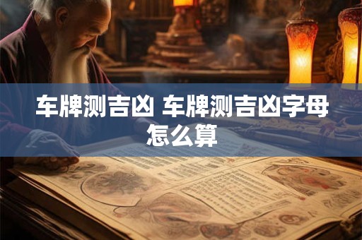 车牌测吉凶 车牌测吉凶字母怎么算