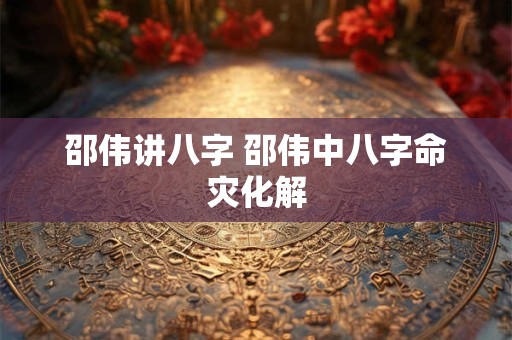 邵伟讲八字 邵伟中八字命灾化解