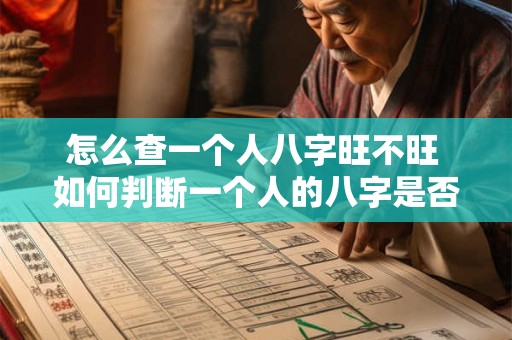 怎么查一个人八字旺不旺 如何判断一个人的八字是否旺