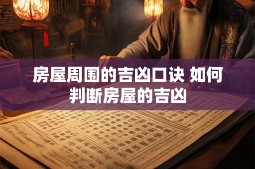 房屋周围的吉凶口诀 如何判断房屋的吉凶