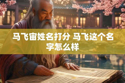 马飞宙姓名打分 马飞这个名字怎么样