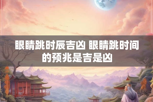 眼睛跳时辰吉凶 眼睛跳时间的预兆是吉是凶