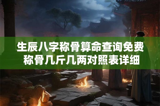 生辰八字称骨算命查询免费 称骨几斤几两对照表详细