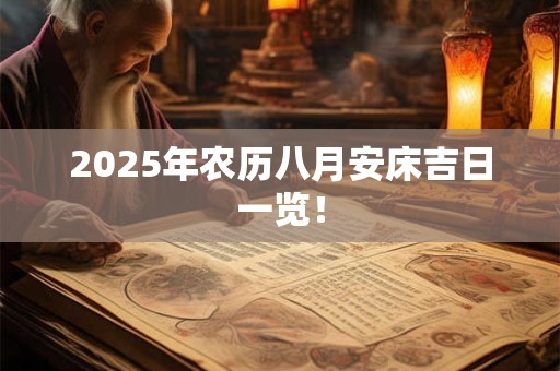 2025年农历八月安床吉日一览！