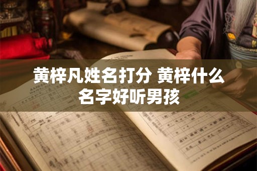 黄梓凡姓名打分 黄梓什么名字好听男孩