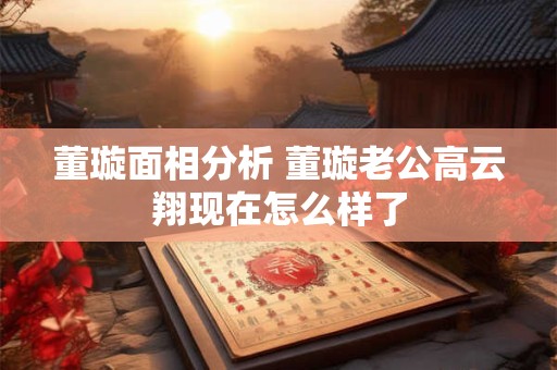 董璇面相分析 董璇老公高云翔现在怎么样了