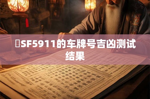 粵SF5911的车牌号吉凶测试结果