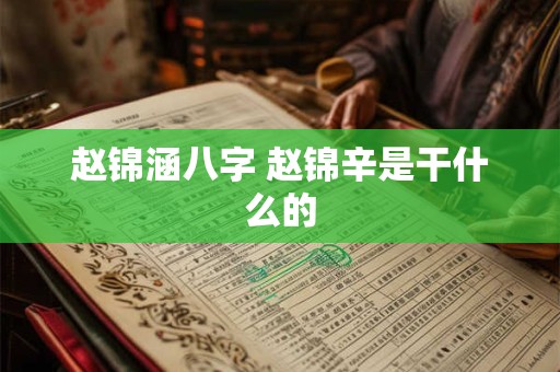赵锦涵八字 赵锦辛是干什么的