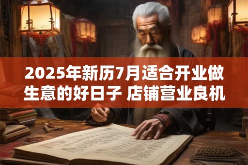 2025年新历7月适合开业做生意的好日子 店铺营业良机